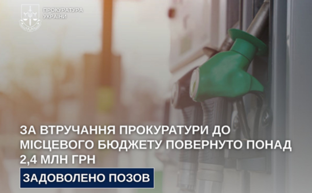 На Дніпропетровщині прокуратура повернула до бюджету понад 2,4 млн грн